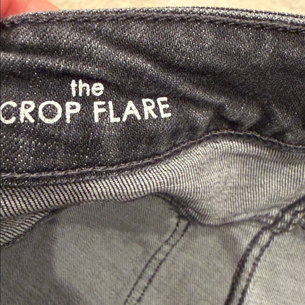 Liverpool the Crop Flare Jeans Size 2 / 26 Charcoal Wash Subtle Distressing - Picture 5 of 9